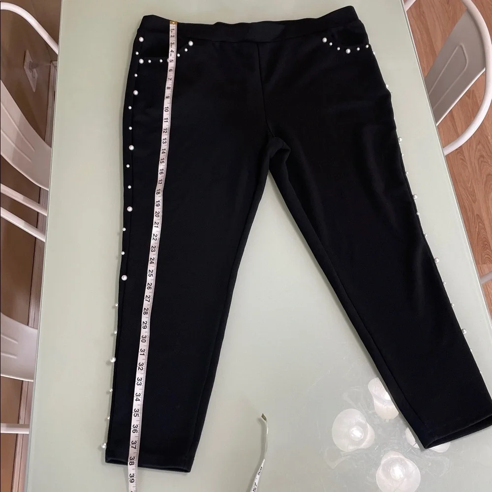 Black pants with Pearl Accents
